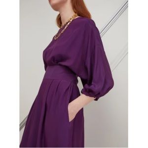 Rosanna Chiffon Silk-Blend maxi purple dress size 40